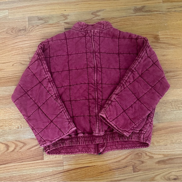 Free People Dolman Quilted Knit Jacket - Red (Rare Color!) - Picture 10 of 13